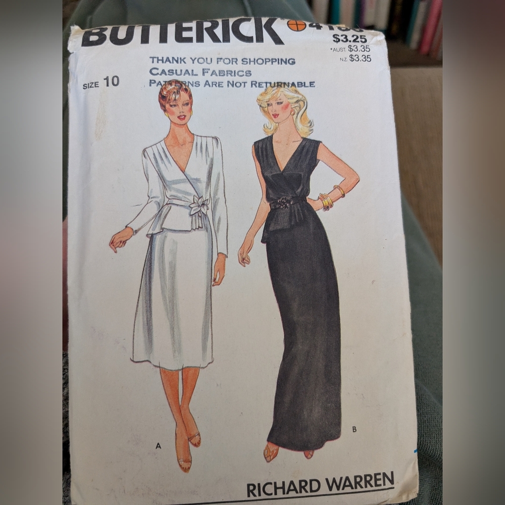 Butterick Richard Warren Sewing Pattern Size 10